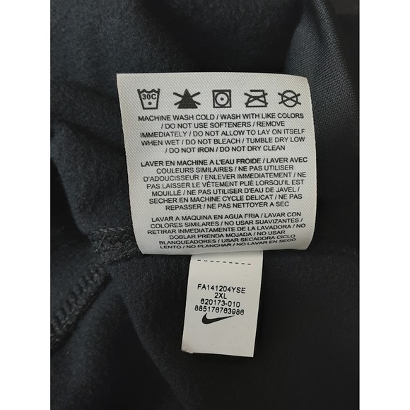 Nike Therma-Fit Hoodie Pullover XL Sleeves Cut Off  Black White Large swoosh - Picture 5 of 11